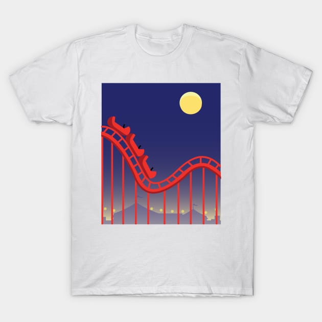 Feels Right Rollercoaster Night T-Shirt by BuellerForLife